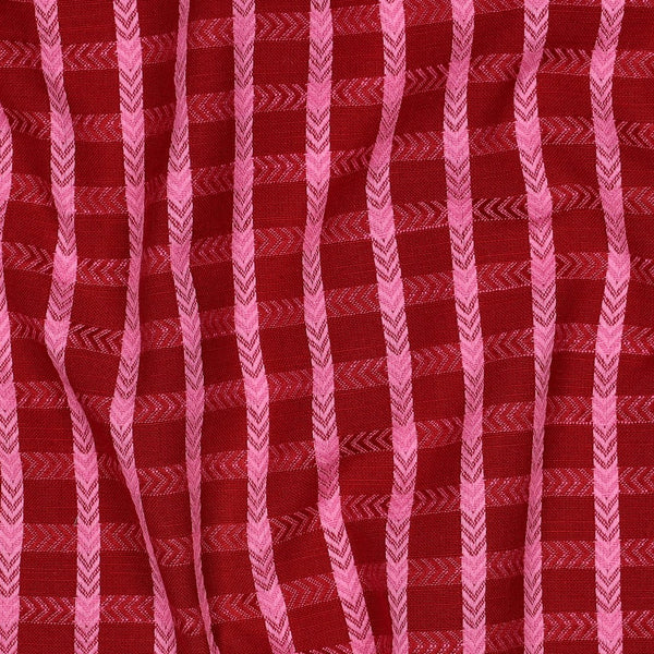 Katoen yarn dyed dobby - Rood
