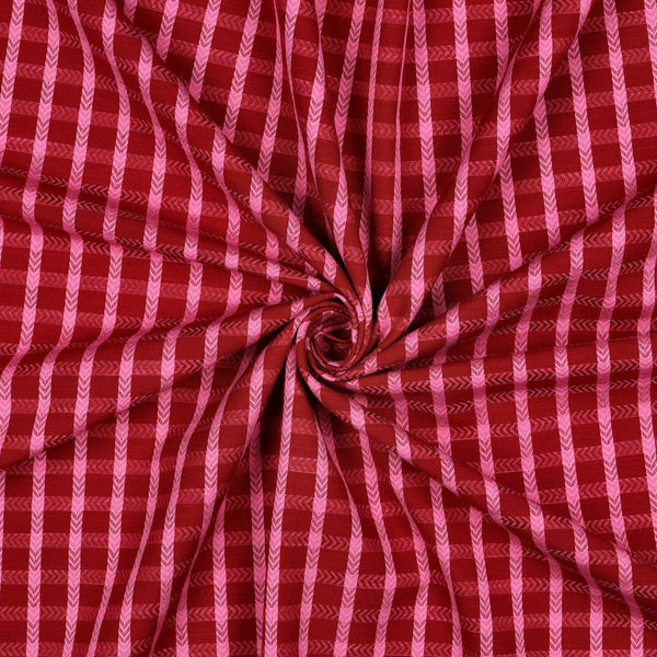 Katoen yarn dyed dobby - Rood
