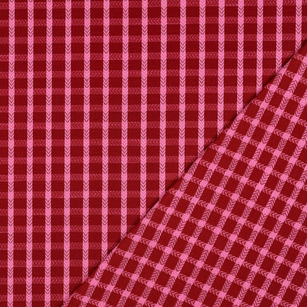 Katoen yarn dyed dobby - Rood