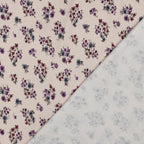 Rib Jersey digitale bloemen - Gebroken wit