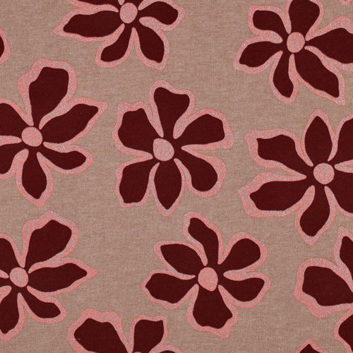 Sweat melange glitters bloemen - Bruin