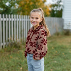 Sweat melange glitters bloemen - Bruin