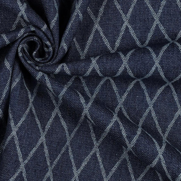Jeans jacquard diamanten - Indigo