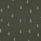 Double gauze embroidery cactus - Groen