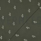 Double gauze embroidery cactus - Groen