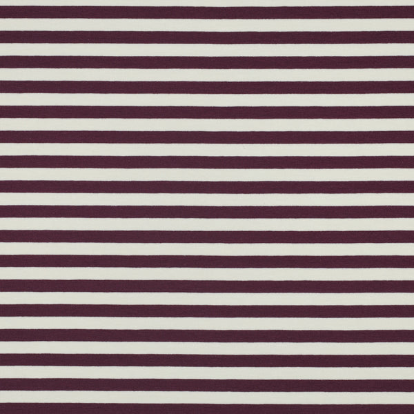 French Terry garengeverfd strepen - Aubergine