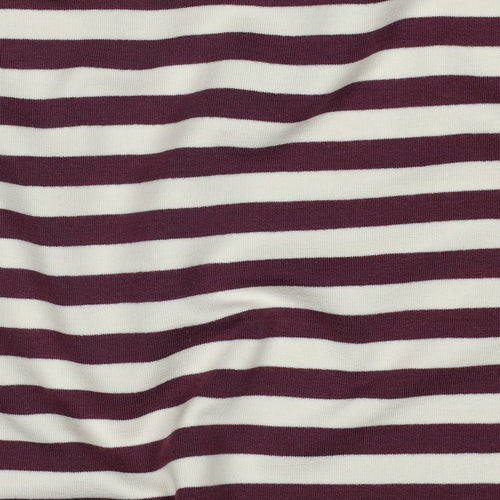 French Terry garengeverfd strepen - Aubergine