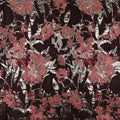 Jaqcuard bloemen - Aubergine