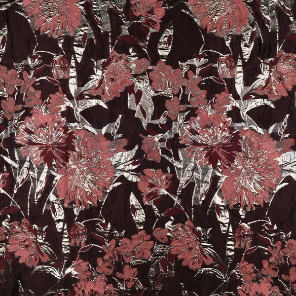 Jaqcuard bloemen - Aubergine