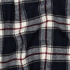 Katoen yarn dyed brushed ruit - Navy