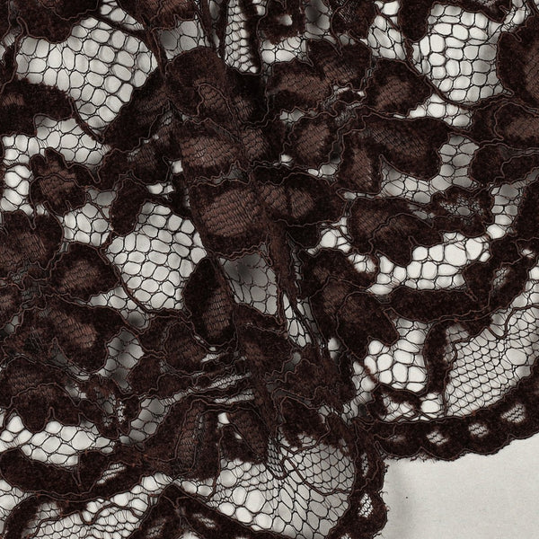Kant tweezijdig golfrand chenille - Bruin
