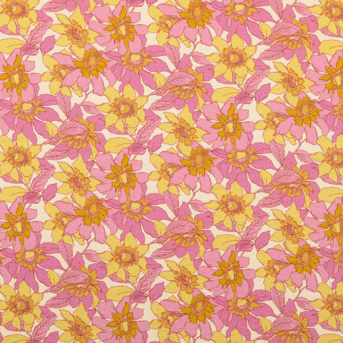 Seersucker bloemen - Oranje