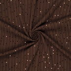 Geborduurde viscose met pailletten - Bruin
