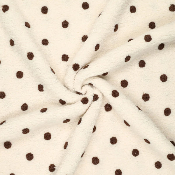Teddy stippen broderie - Gebroken wit