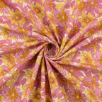 Seersucker bloemen - Oranje