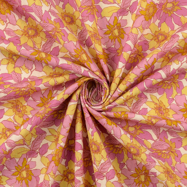 Seersucker bloemen - Oranje