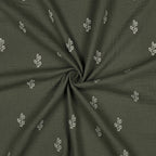 Double gauze embroidery cactus - Groen