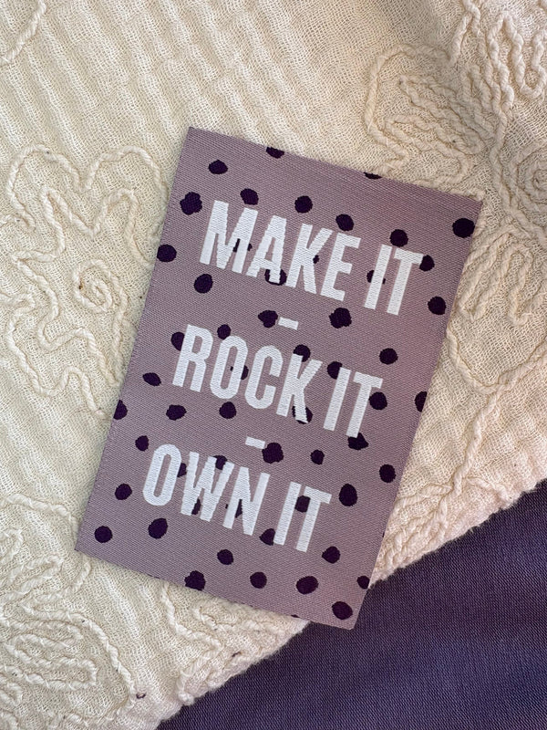 Sewnique label - Make it, rock it, own it