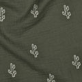 Double gauze embroidery cactus - Groen
