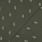 Double gauze embroidery cactus - Groen