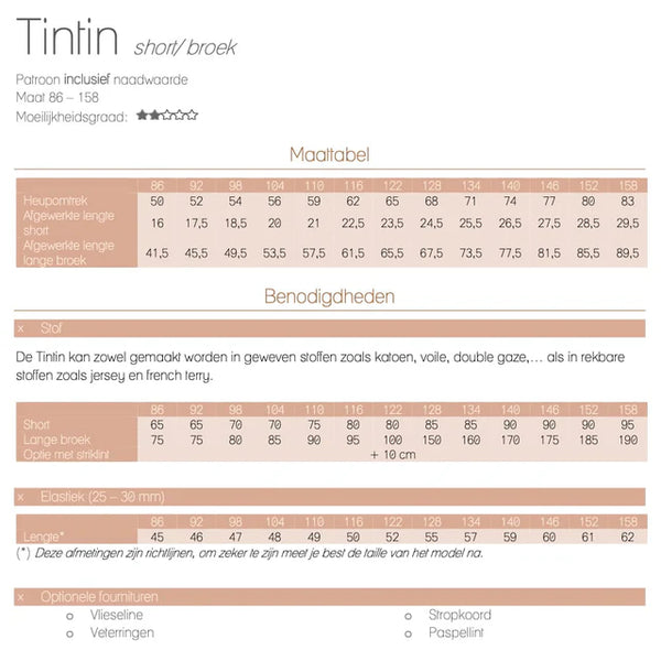 Iris May - Tintin short/broek